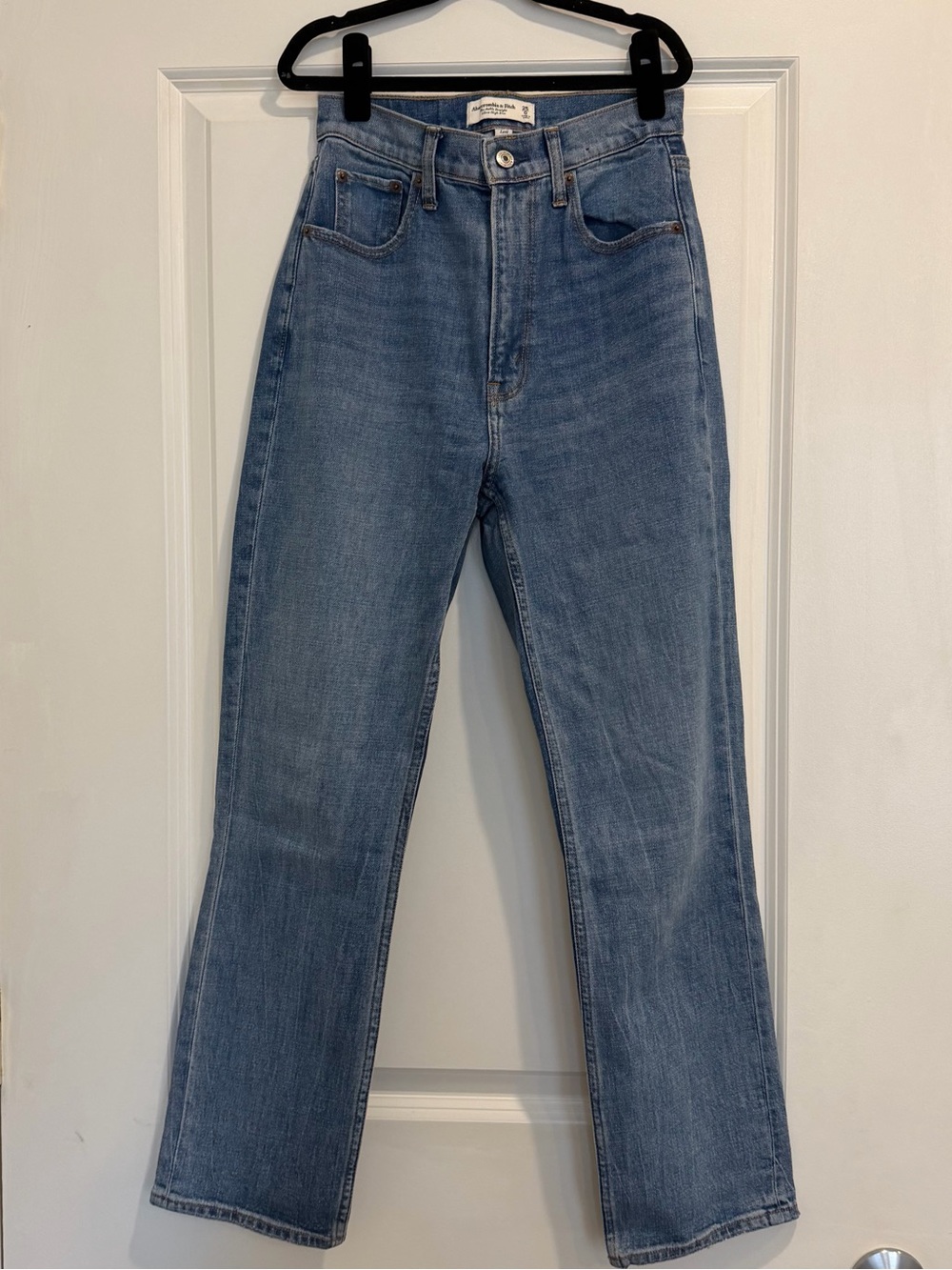 SIZE 25 | Curve Love Abercrombie & Fitch Ankle Straight High-Rise Jeans - Blue